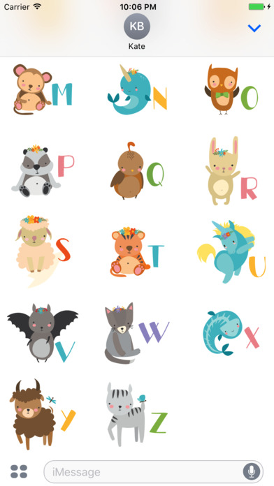 Cute Animals Alphabet Stickers screenshot 3