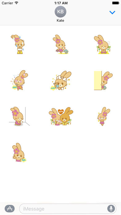 Cute Rabbit In Hawaii Sticker Packs screenshot 3