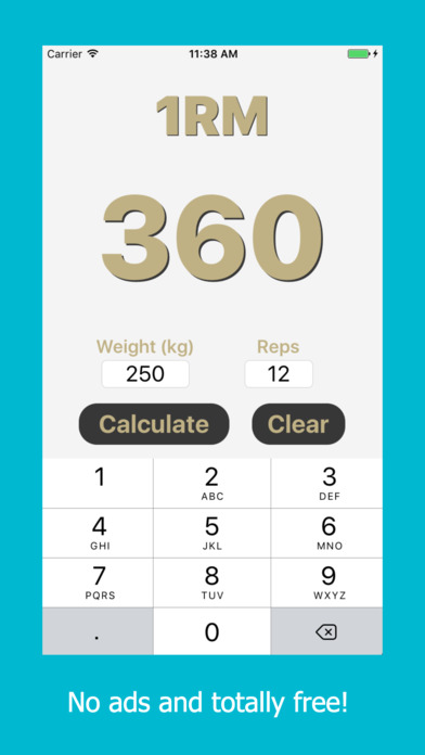 1RM - Simple & Easy One Rep Max Calculator screenshot 3