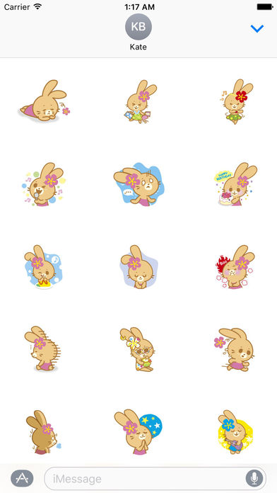 Cute Rabbit In Hawaii Sticker Packs screenshot 2