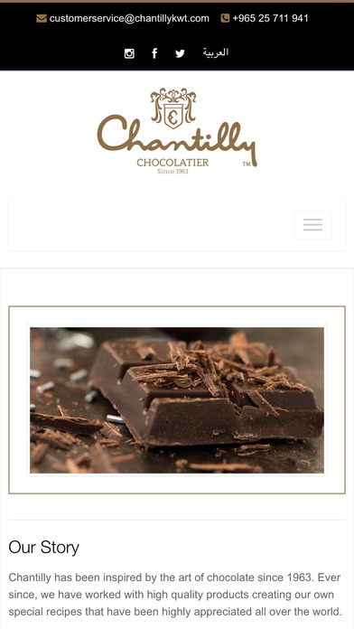 Chantilly chocolatier Kuwait screenshot 2