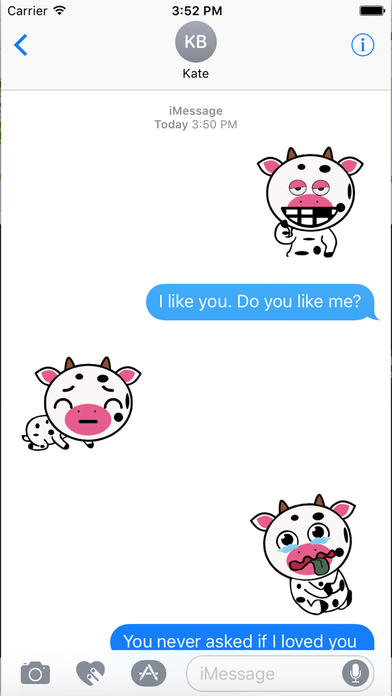 Pink Cow Emoji - Cartoon Stickers screenshot 3