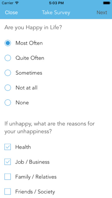 Happiness Survey (ArtOfLiving) screenshot 2