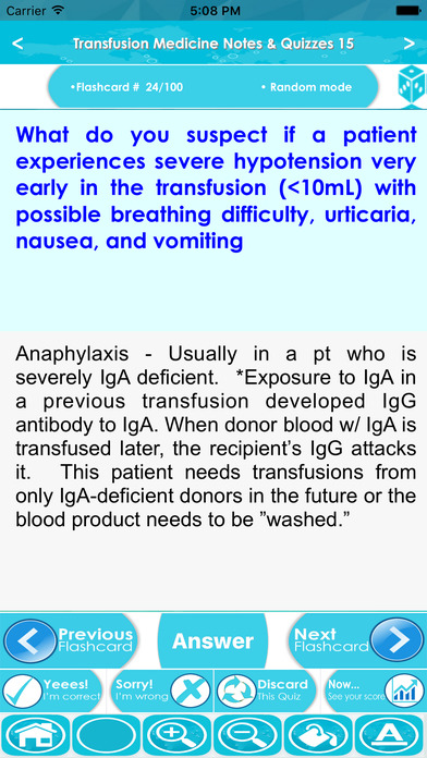 Transfusion Medicine Exam Review-5200 flashcards screenshot 4