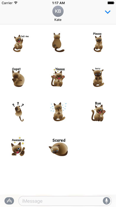 Adorable Siamese Cat Sticker screenshot 3