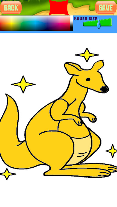 Paint Animal Kangaroo Cartoon Coloring Book Games screenshot 2