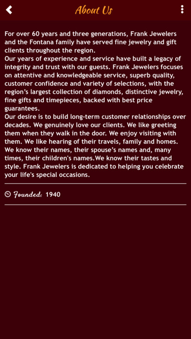 Frank Jewelers screenshot 2