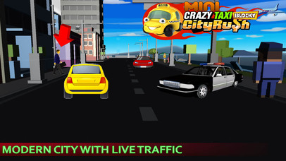 Mini Crazy Taxi Driver - Blocky Pixel City Rush screenshot 3