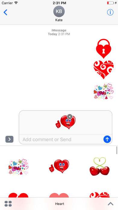 Valentine Heart love stickers screenshot 2