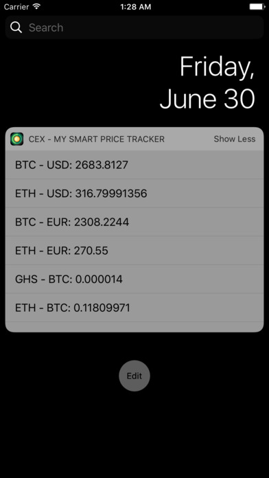 CEX.IO Bitcoin Ethereum price screenshot 3