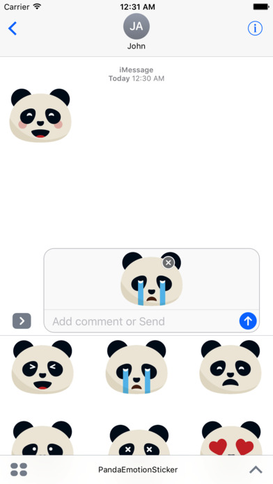 Panda Emotion Sticker screenshot 2