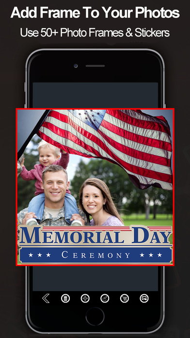 Memorial Day Photo Frames - eCards & Posters Maker screenshot 3