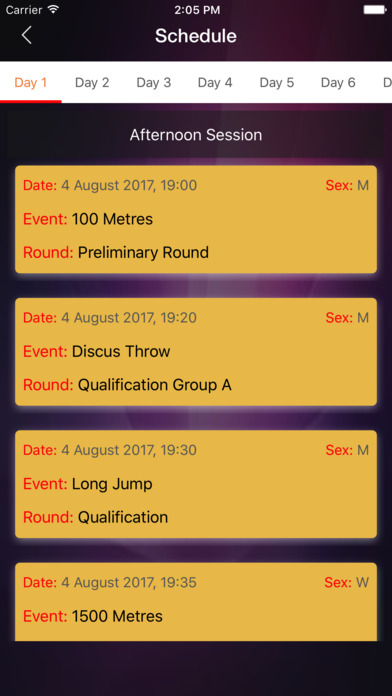 Schedule of IAAF world champianship 2017 screenshot 3