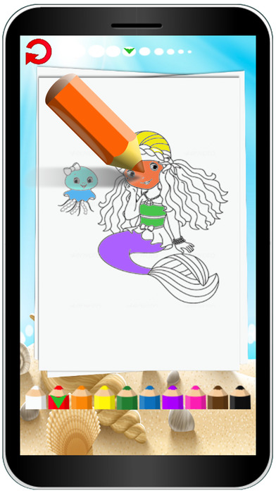 Beautiful Mermaid Colouring Book Game screenshot 3
