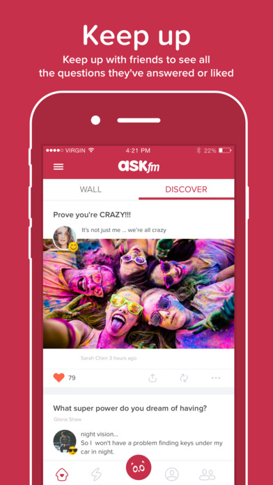 Screenshots of ASKfm for iPhone