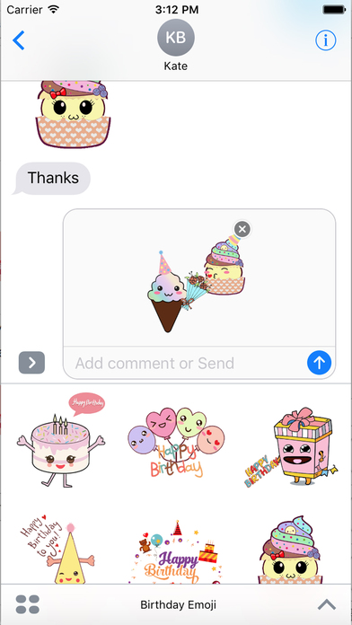Birthday Emoji Pro with Sticker Pack for iMessage screenshot 2