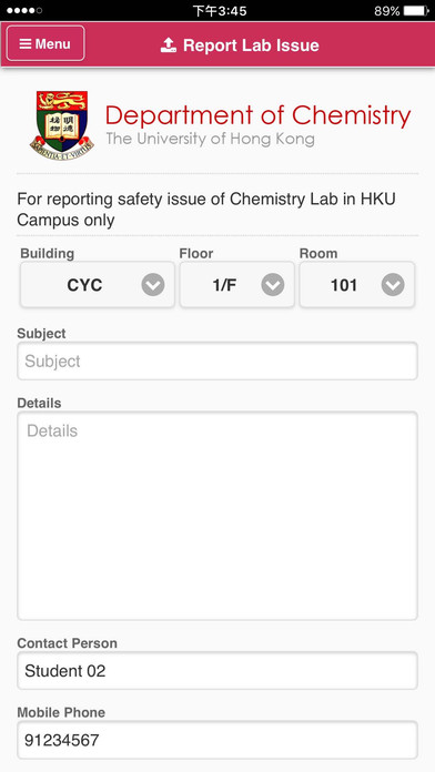 HKU Chem Lab Safety screenshot 2