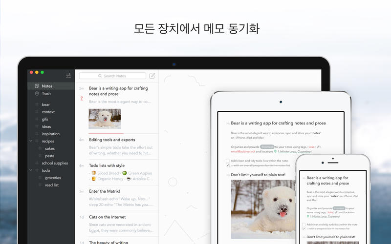 Bear - 아름다운 메모 작성 및 편집 앱 앱스토어 스크린샷