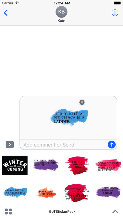 Winter is Coming Sticker Pack screenshot 2