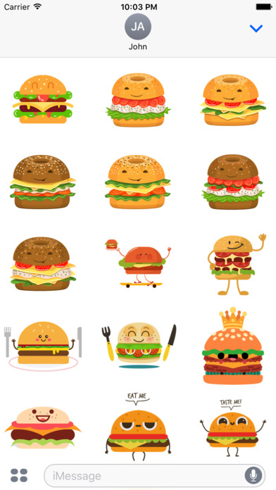 Cute Burger Sticker screenshot 3