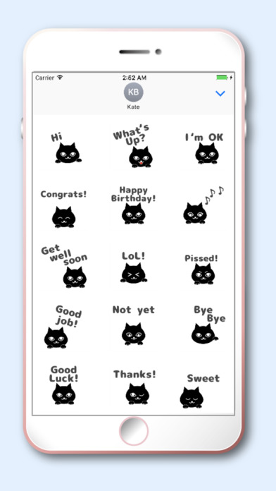 Blackcat Moji 2 Kawaii emoji screenshot 2