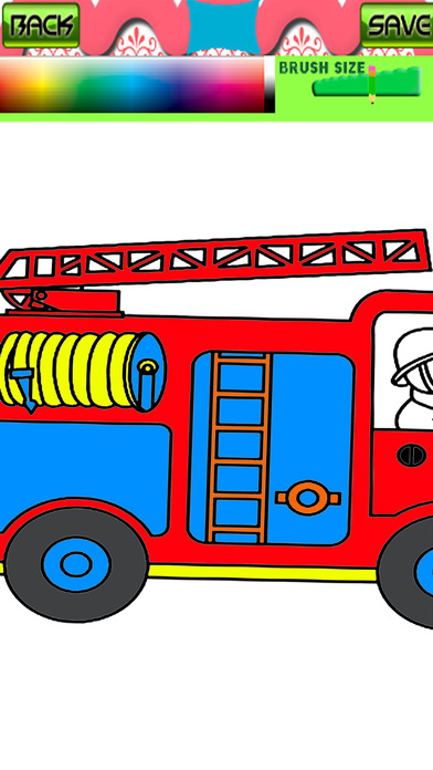 Drawing And Learn Coloring Pages Fire Truck screenshot 2