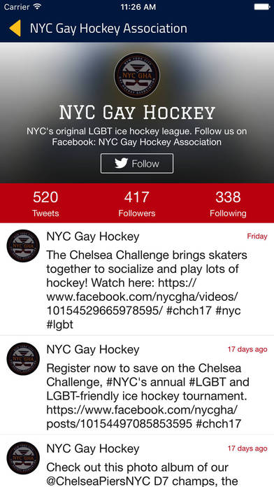 NYC Gay Hockey Association screenshot 2