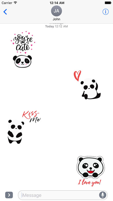 Cute Panda Love Sticker Pack screenshot 2