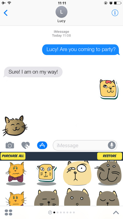 Funny Cartoon Cat Stickers - Cartoon Cat Emojis screenshot 2