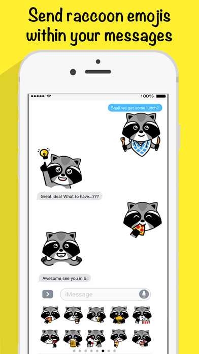 Raccoonees - Emoji Keyboard & Stickers screenshot 3
