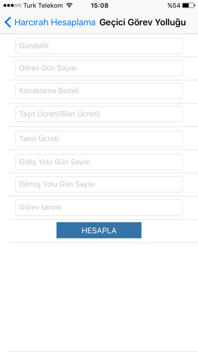Harcırah Hesapla screenshot 3