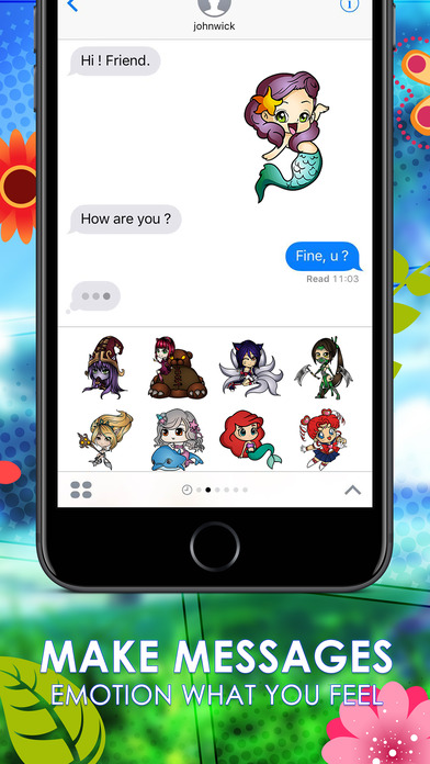 Anime Girls Emoji Chibi Stickers for iMessage screenshot 2