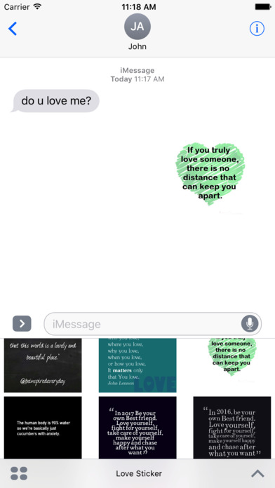 Animated Love Quotes Sticker Pack for iMessage screenshot 3