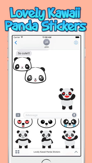 Lovely Kawaii Panda Stickers screenshot 2