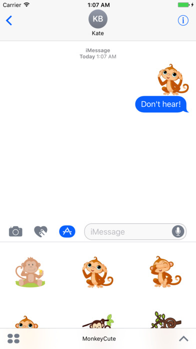 MonkeyCute - Cute Monkey Emoji And Stickers screenshot 2