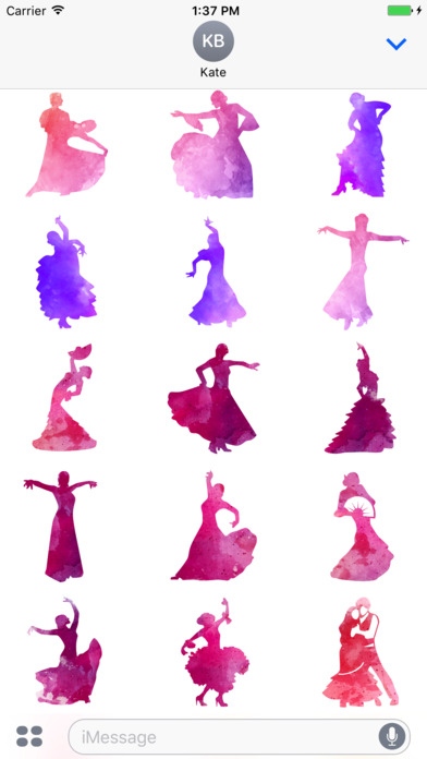 Watercolor Flamenco Dance Stickers screenshot 2
