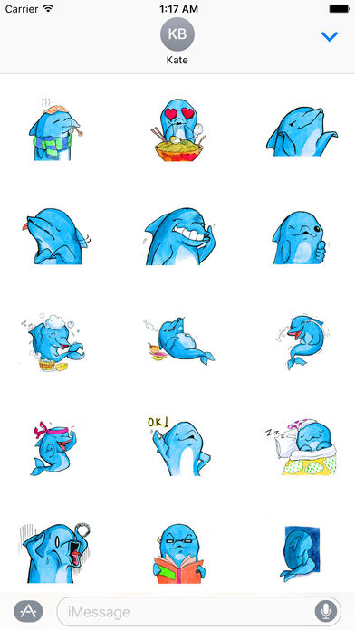 Watercolor Funny Dolphin Sticker screenshot 3