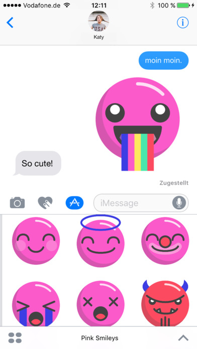 Pink Smileys - Pinky Emoji Pack with cute Stickers screenshot 2
