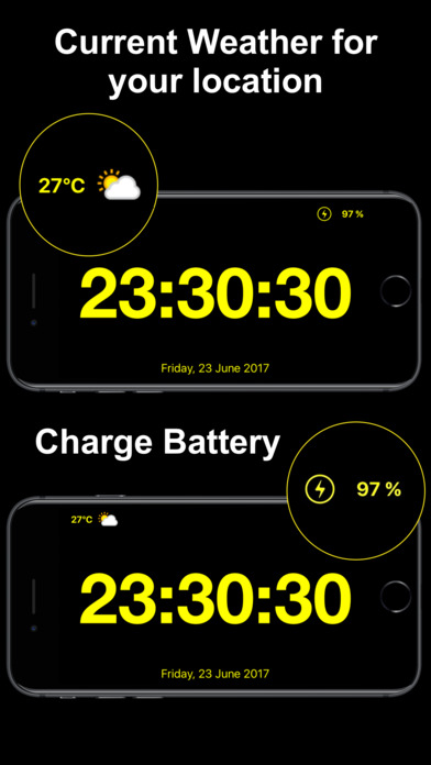 Table Clock PRO with many colors, date and weather screenshot 2