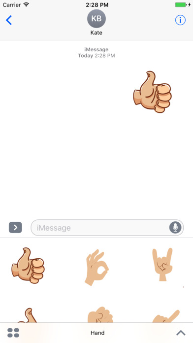 Hand emoji & top text stickers screenshot 4