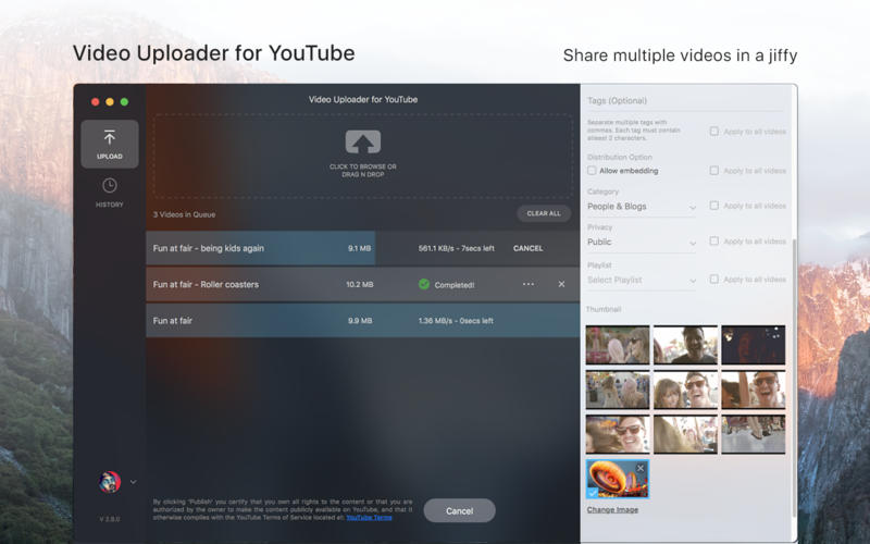 Video Uploader for YouTube for Mac 3.0 激活版 - YouTube视频桌面管理