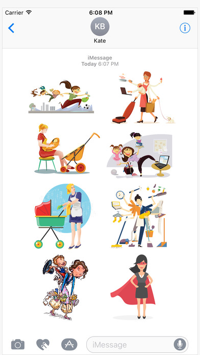 Super Mom Illustration Stickers screenshot 3
