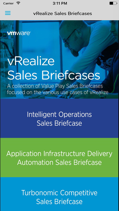 VMware vRealize Sales Briefcase for iPhone screenshot 2