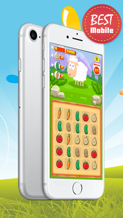 Feed the sheep games for kids - Match3 bean screenshot 2