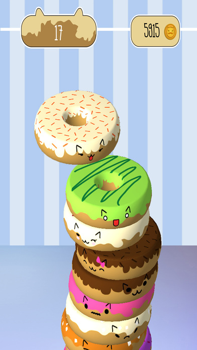 Donut Kitty Cats Tower Stack 3D screenshot 3