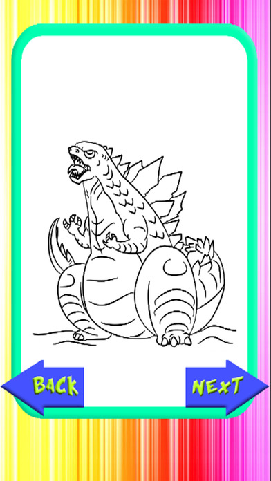 Painting Cartoon Animal Godzilla Coloring screenshot 3