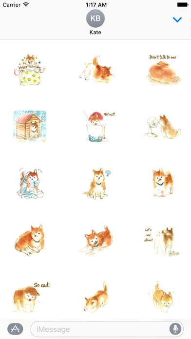 Watercolor Shiba Inu Dog - Shibamoji Sticker screenshot 2