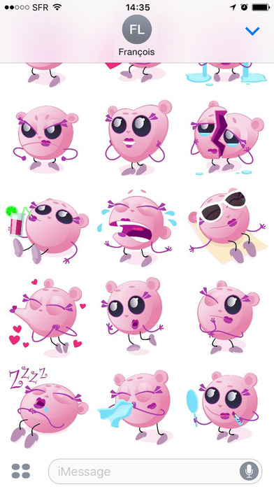 Cutie Pink - emoji stickers screenshot 2