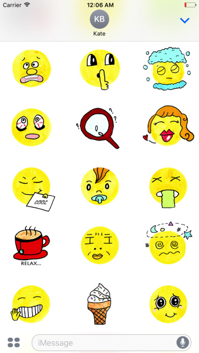 Watercolor Emoji Hand Drawn Sticker Pack screenshot 2