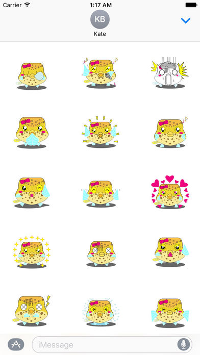 Cute Baby Boxfish Emoji Stickers screenshot 2